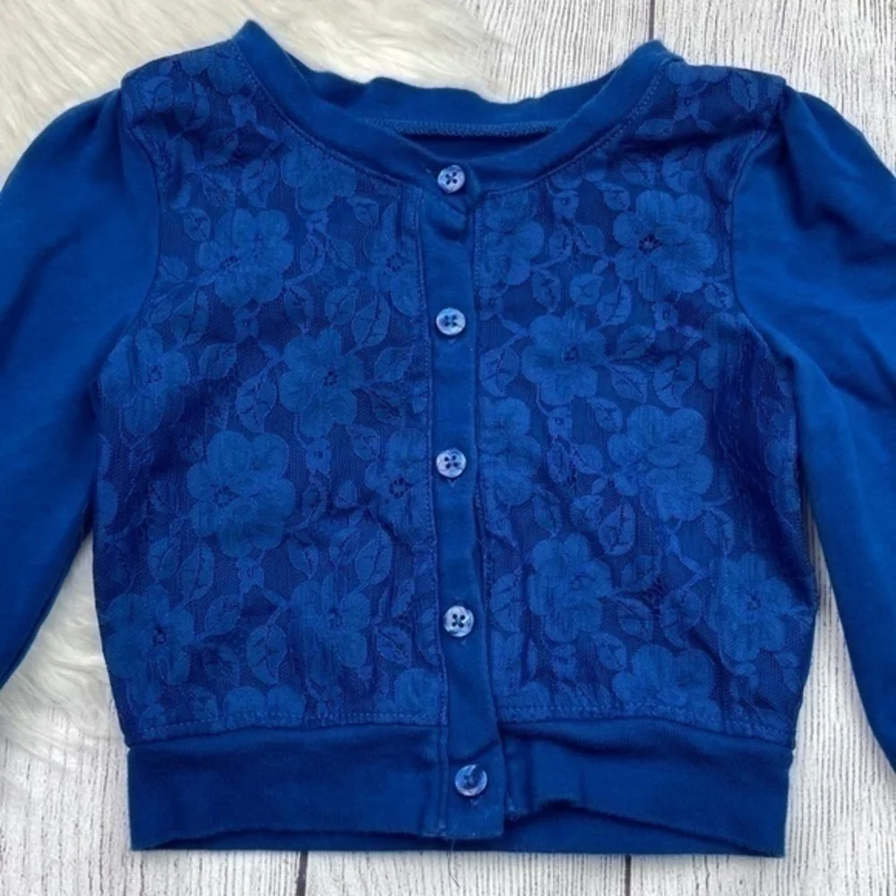The Childrens Place Cardigan‎ Sweater Girls Size XS Lace Overlay Button Up